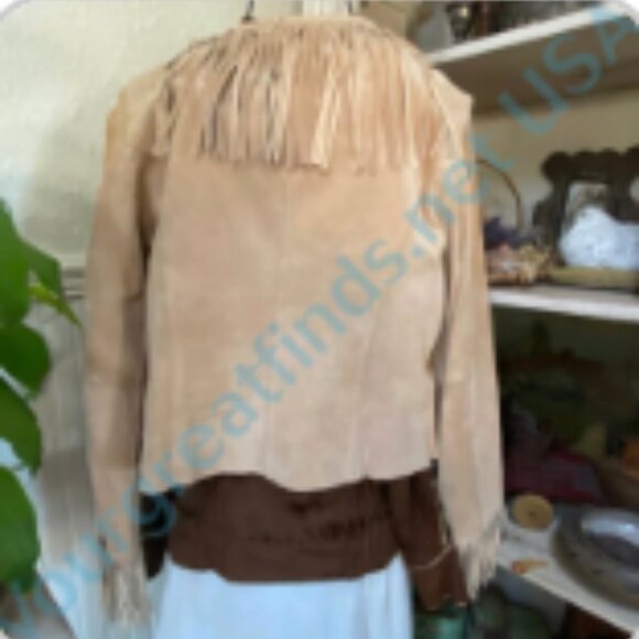 Mix It Suede Leather Fringed Jacket M - Picture 2 of 5